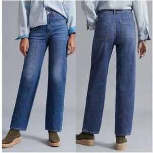 Anthropologie Pilcro Ultra High Rise The Column Straight Jean Blue Size 26